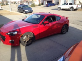 2013 Subaru BRZ with 16x7 Volk Racing TE37 wheels