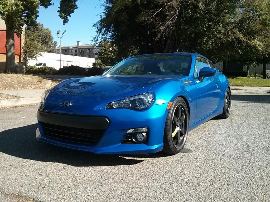 2013 Subaru BRZ with 18x8.5 Volk Racing TE37SL Black Edition wheels