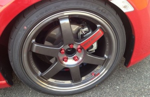 2013 Subaru BRZ with 18x8.5 Volk Racing TE37 wheels
