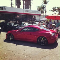 2013 Subaru BRZ with 18x9.5 Volk Racing TE37SL Black Edition wheels