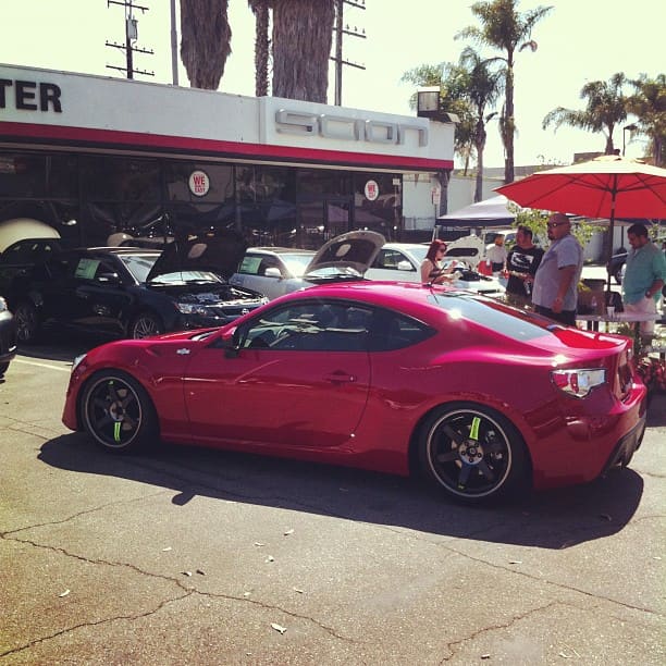 2013 Subaru BRZ with 18x9.5 Volk Racing TE37SL Black Edition wheels