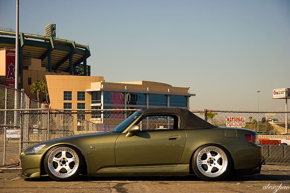 2000 Honda S2000 with 18x9.5 Work Meister wheels