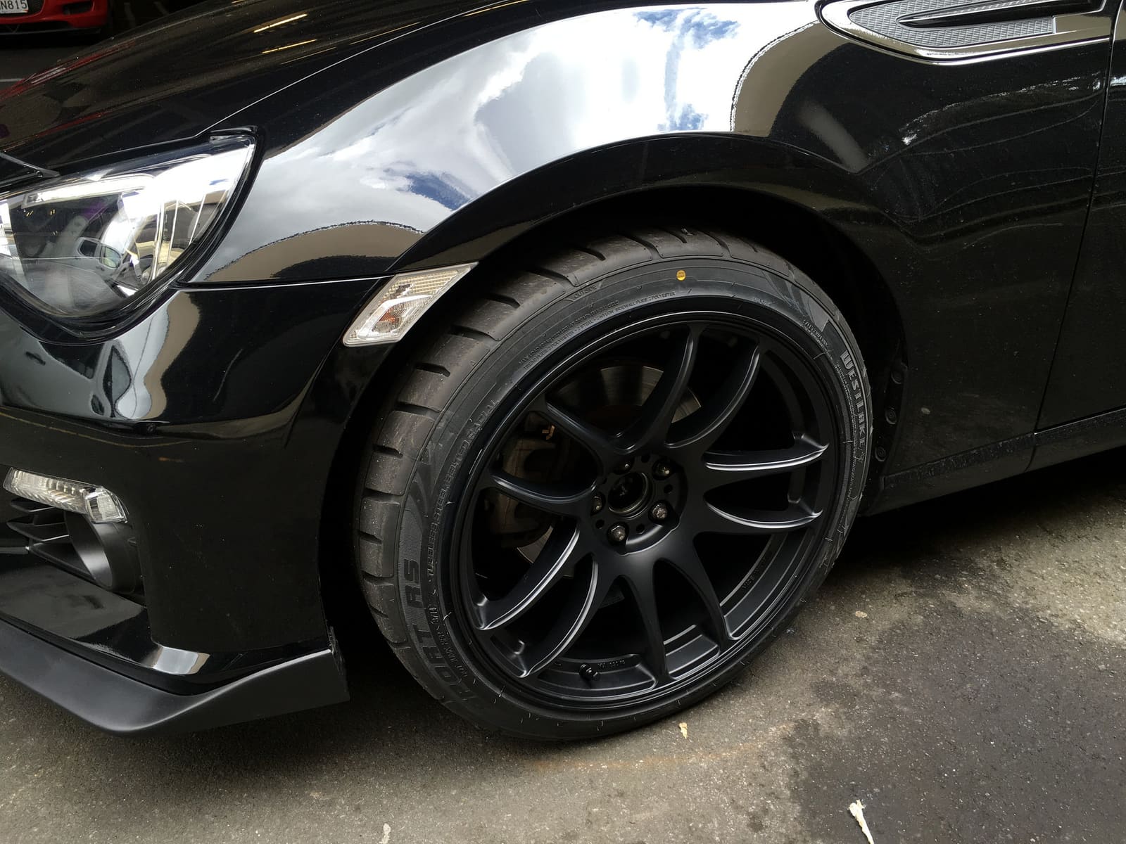 2015 Subaru BRZ with 18x9.5 Work Kiwami wheels