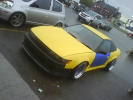 1991 Nissan S13 with 18x9.5 Work Meister wheels