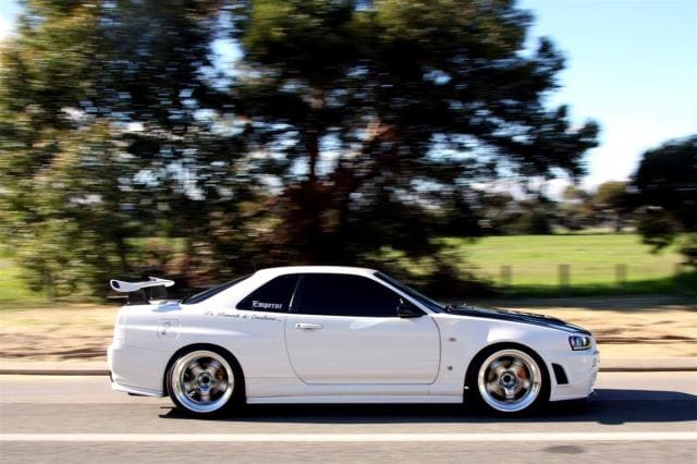 2001 Nissan R31-R34 Skyline GT-R with 20x10.5 Work Meister S1 wheels