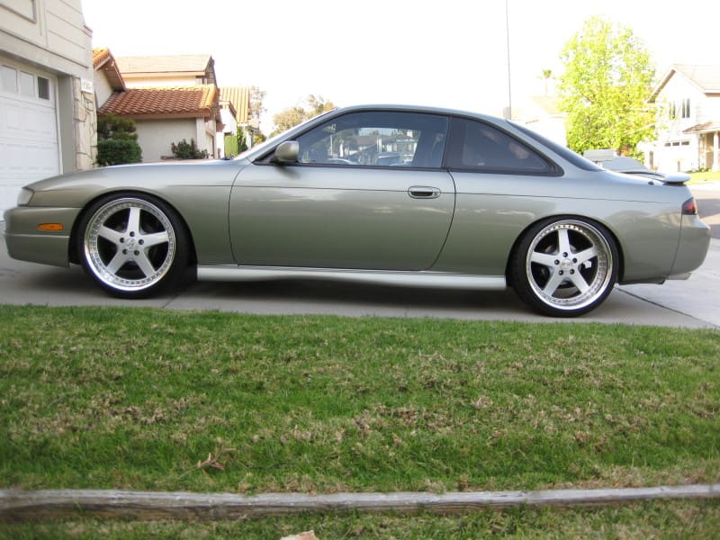 1997 Nissan S14 with 19x9.5 Work Equip wheels