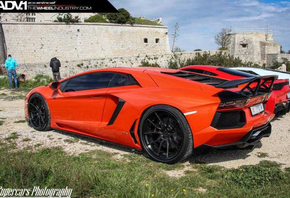 2014 Lamborghini Aventador with 21x9.5 ADV.1 5.0MV2CS wheels