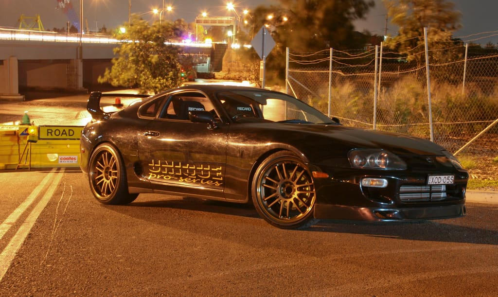 1996 Toyota Supra with 19x9 Rays Engineering Volk Racing RE30 wheels