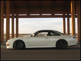 1997 Nissan S14 with 17x9.5 Enkei RPF1 wheels