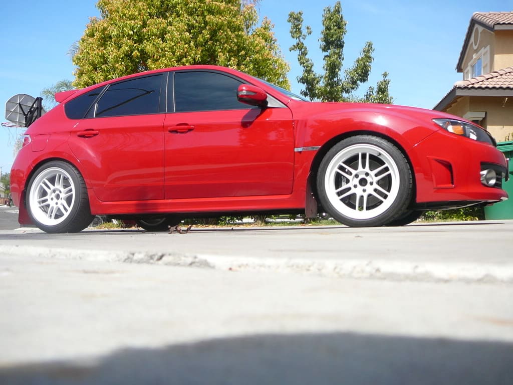 2008 Subaru Impreza WRX STi with 18x10 Enkei RPF1 wheels