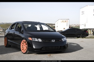 2008 Honda Civic with 18x9 Rota G-force wheels
