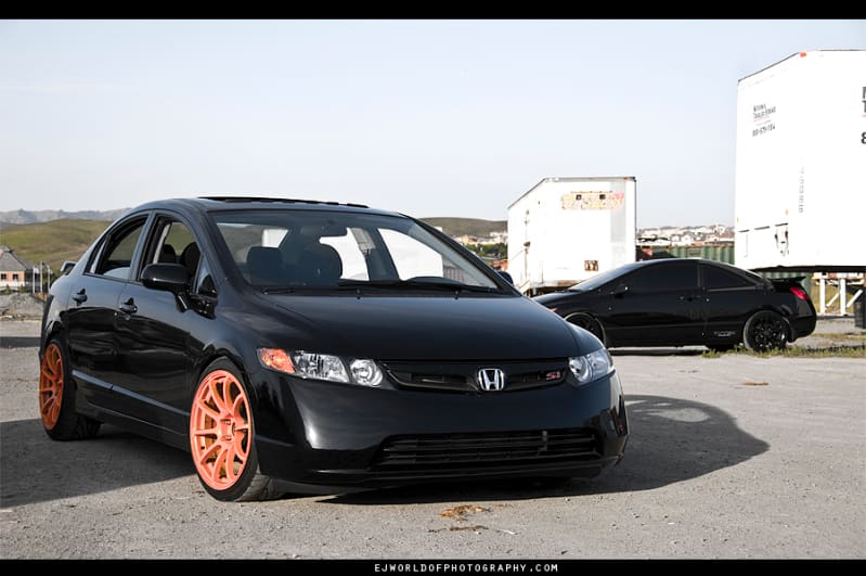 2008 Honda Civic with 18x9 Rota G-force wheels