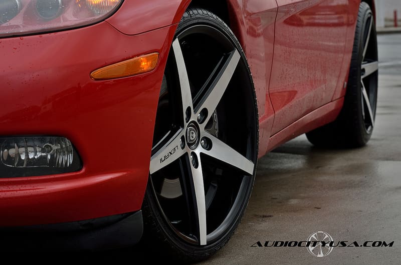 2010 Chevrolet Corvette with 20x8.5 Lexani R four wheels
