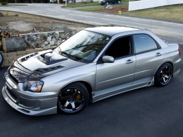 2005 Subaru Impreza WRX STi with 18x10 Rota Grid wheels