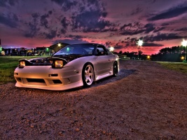 1990 Nissan S13 with 17x9.5 Rota P45R wheels
