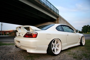 1999 Nissan S15 with 19x9.5 Rays Engineering Volk Racing TE37 wheels