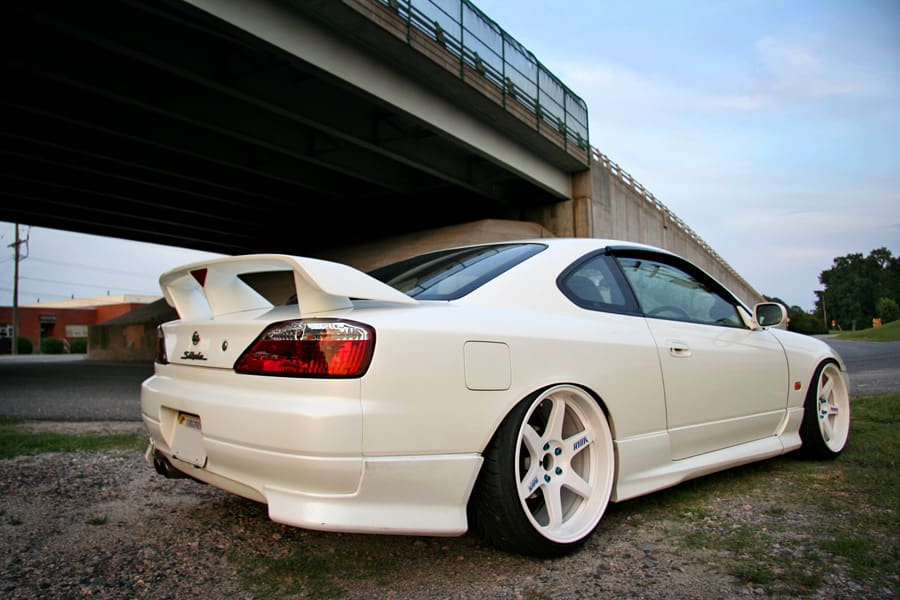 1999 Nissan S15 with 19x9.5 Rays Engineering Volk Racing TE37 wheels