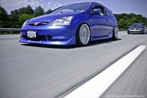 2003 Honda Civic with 17x8 SSR Reverse Mesh wheels