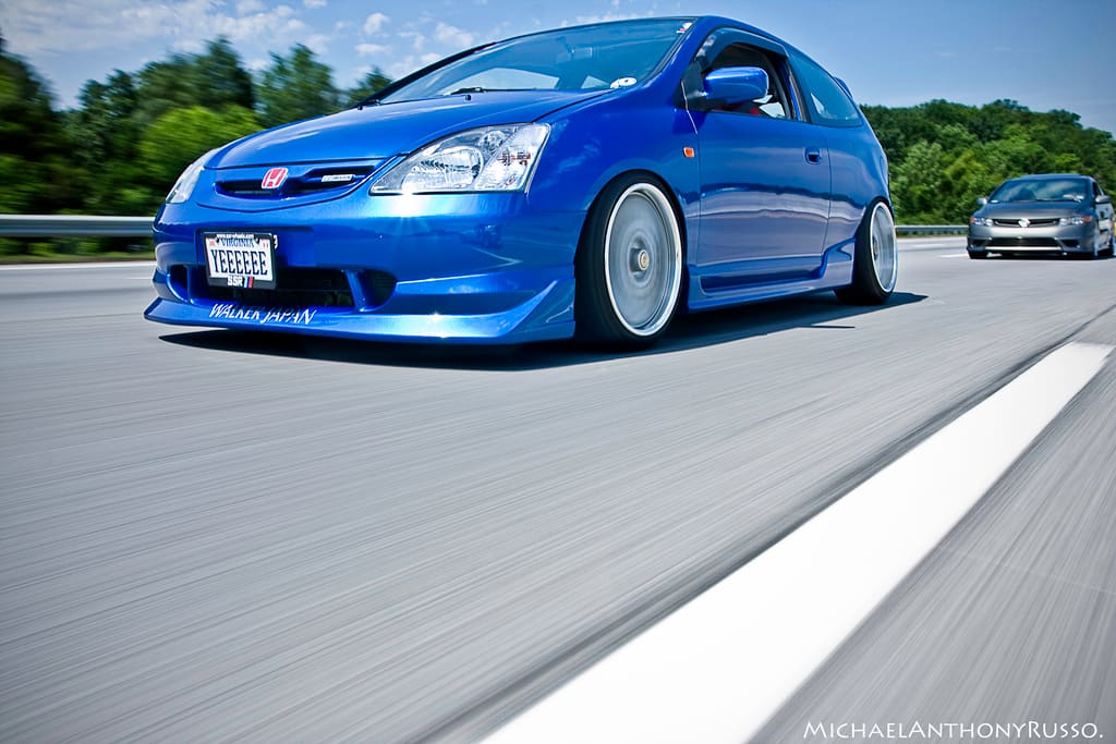 2003 Honda Civic with 17x8 SSR Reverse Mesh wheels