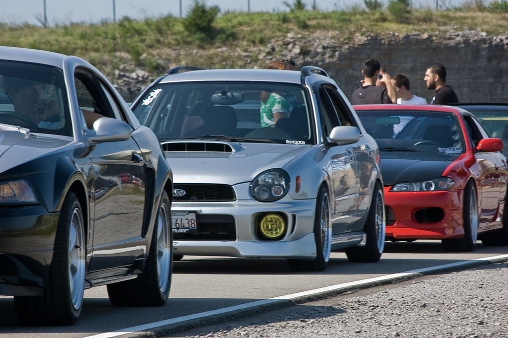 2002 Subaru Impreza WRX with 17x9 BBS RS wheels