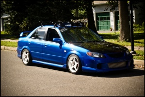 2002 Mazda Protege with 16x7 5Zigen FN01R-C wheels