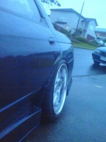 1990 Nissan R31-R34 Skyline 2dr with 18x9 Blitz 03 wheels