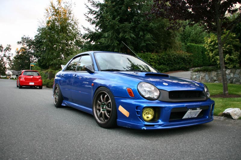 2003 Subaru Impreza WRX with 17x8.5 Work Emotion XD9 wheels