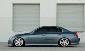 2005 Infiniti G35 with 19x8.5 Rays Engineering Nismo LMGT4s wheels