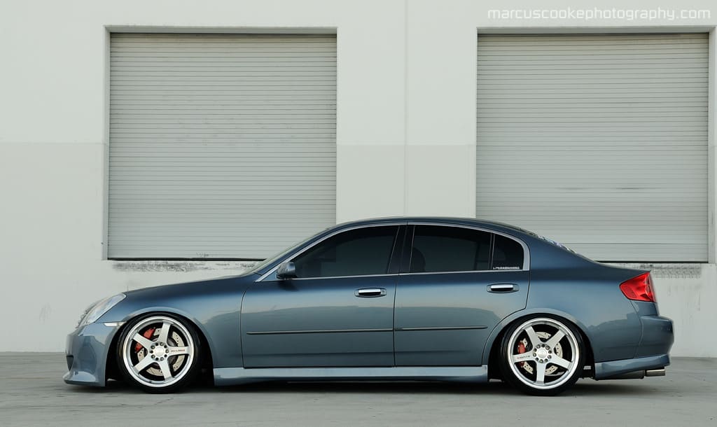 2005 Infiniti G35 with 19x8.5 Rays Engineering Nismo LMGT4s wheels