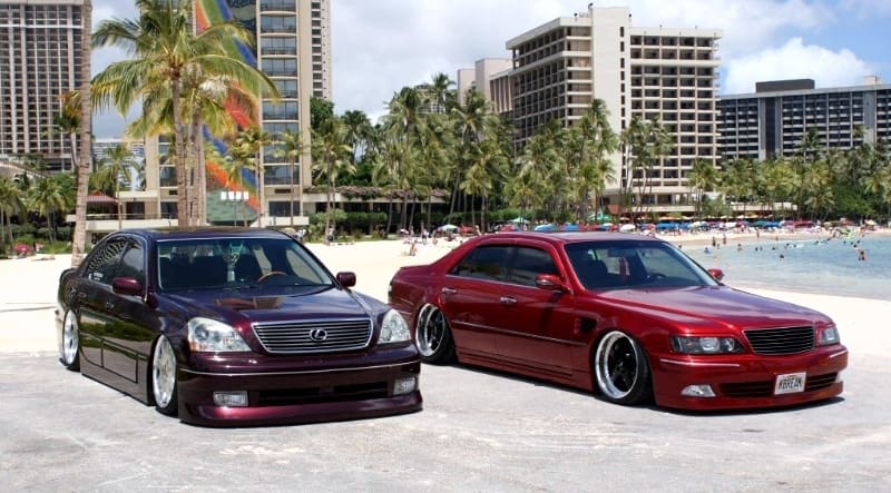 2000 Infiniti Q45 with 19x9.5 Work Equip wheels