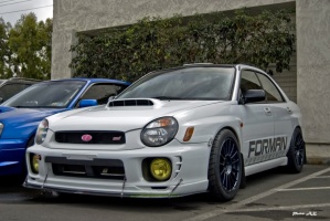 2002 Subaru Impreza WRX with 17x9 Rays57 motorsports g07wt wheels