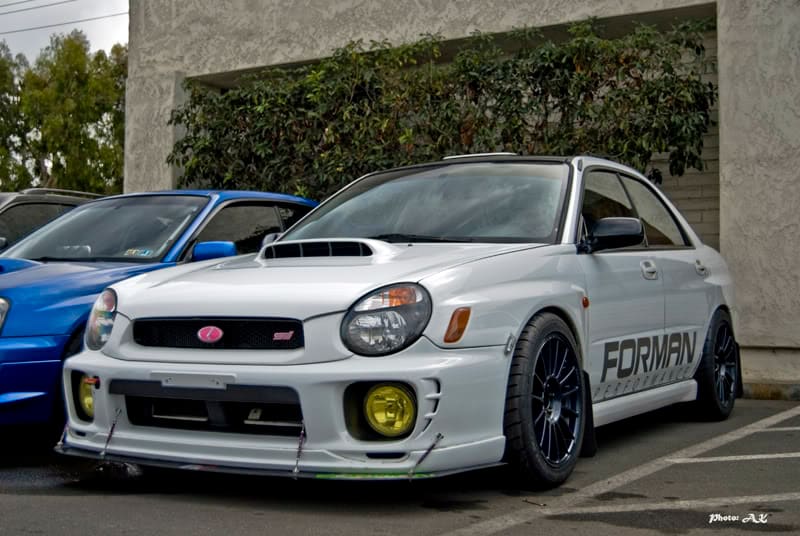2002 Subaru Impreza WRX with 17x9 Rays57 motorsports g07wt wheels