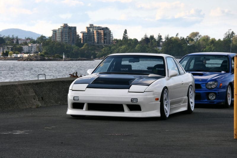 1990 Nissan S13 with 18x9.5 Rays Engineering Volk Racing TE37 wheels
