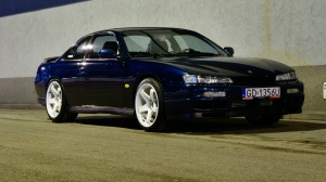 1998 Nissan S14 with 18x9.5 Rota P45R wheels