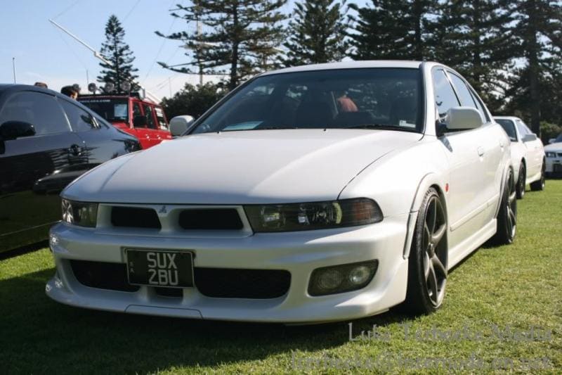 1999 Mitsubishi Galant with 18x9 Nissan Skyline R34 GTR wheels