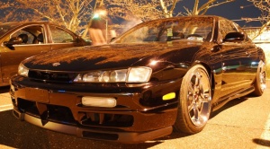 1998 Nissan S14 with 17x9 Ford 95 Cobra R wheels