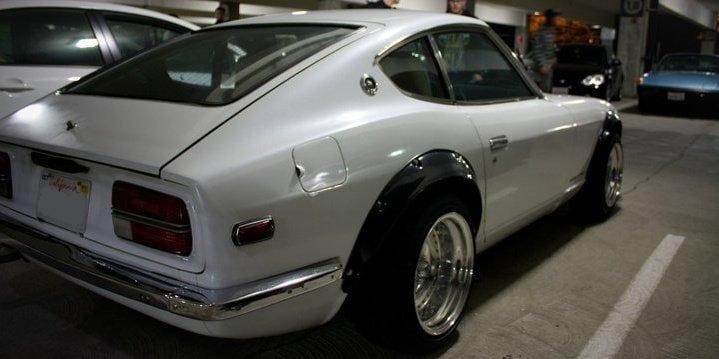 1973 Datsun 240Z with 15x8.5 centerline 1991 auto drag wheels