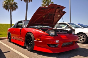 1993 Nissan S13 with 18x9.5 Enkei RPF1 wheels